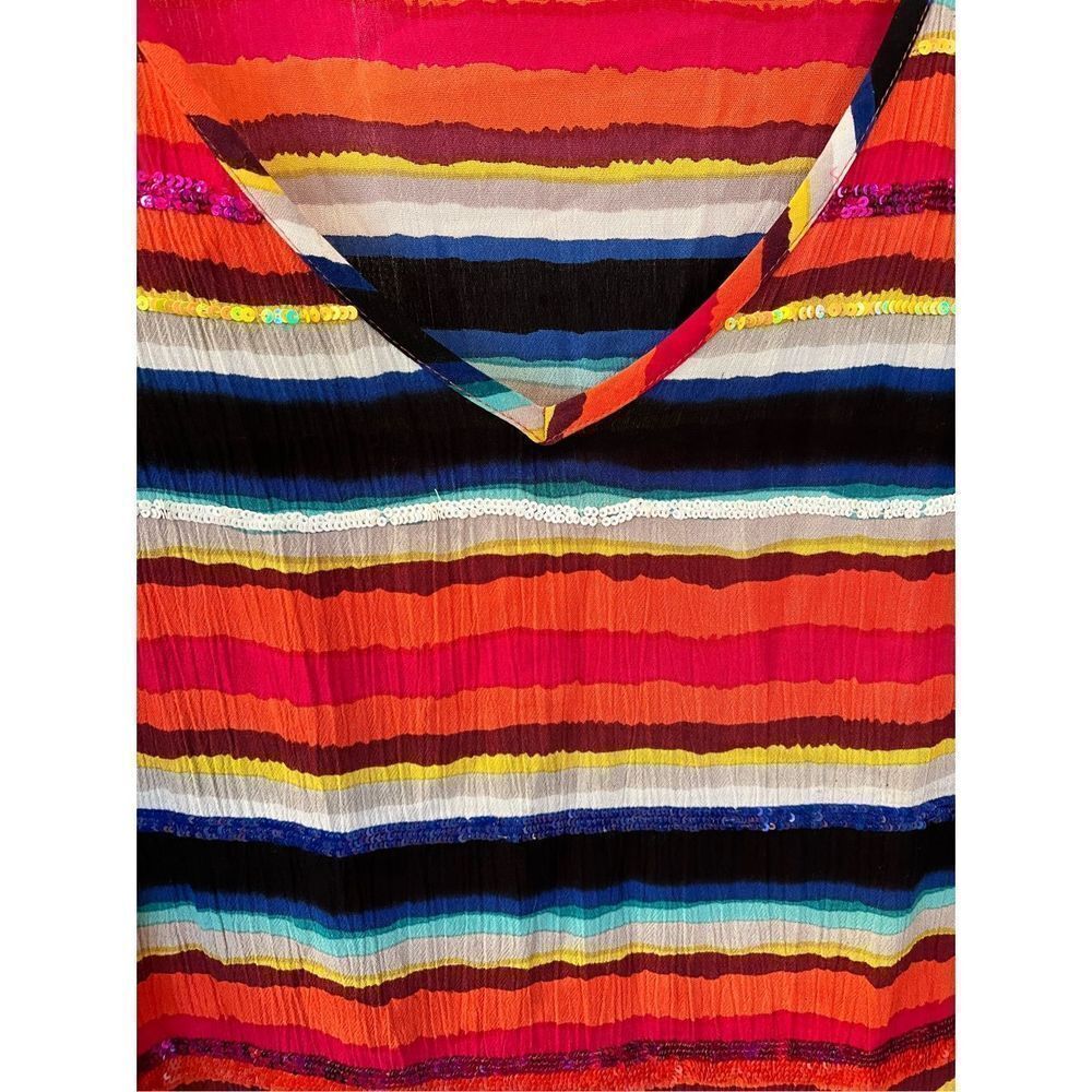 Soft Surroundings Multi Stripe Sequin Top Sz Xl E… - image 3